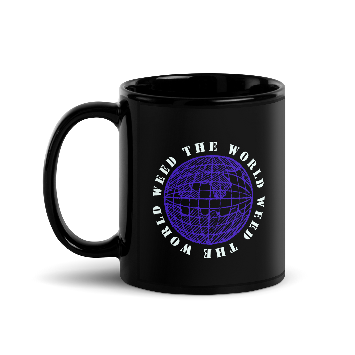 Weed the World Black Glossy Mug