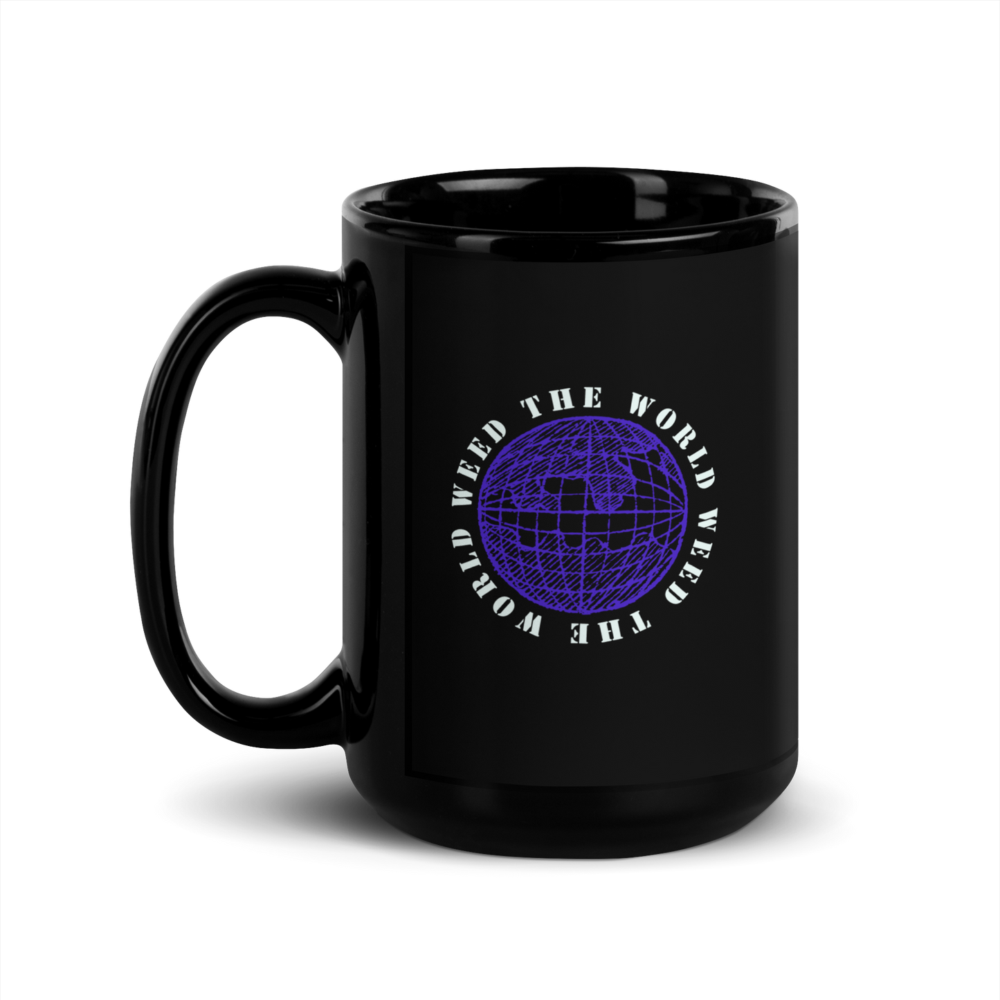 Weed the World Black Glossy Mug